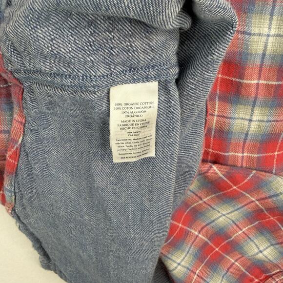 FAHERTY DOUBLE CLOTH Flannel Men Sz XL SHIRT RHP-RED HILL PLAID Chambray Buttons - Picture 9 of 10